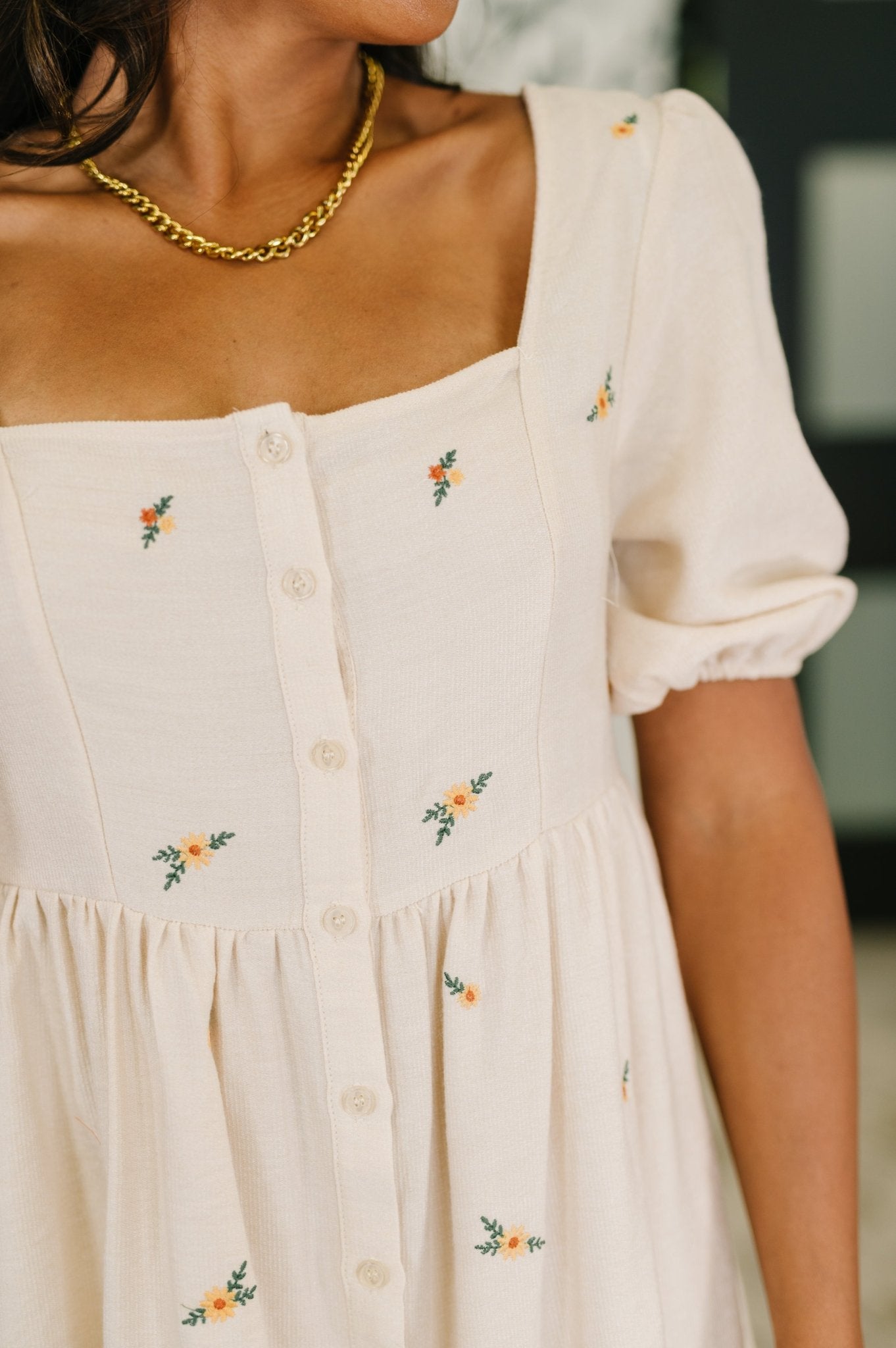 Dream a Little Dream Embroidered Dress - PEONIES & LIME