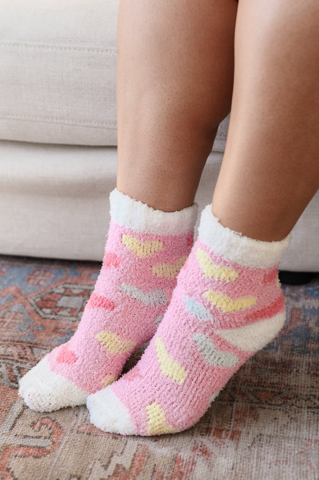 Be Mine Softest Cloud Socks set of 3 - PEONIES & LIME