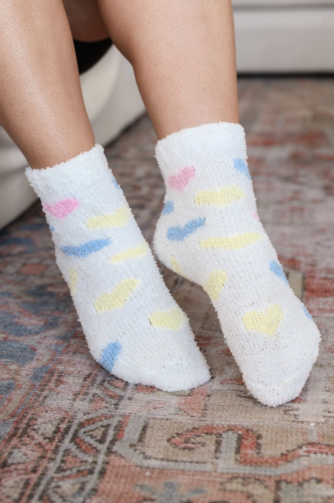 Be Mine Softest Cloud Socks set of 3 - PEONIES & LIME