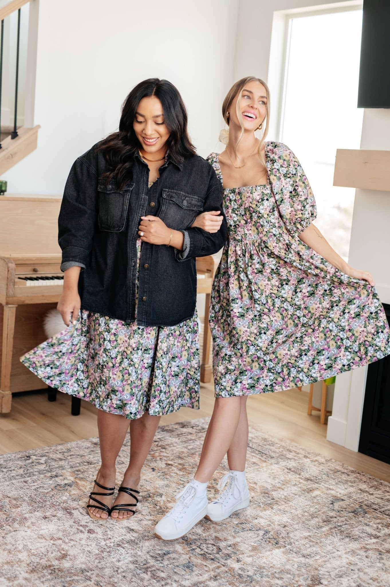 Callee Floral Dress - PEONIES & LIME