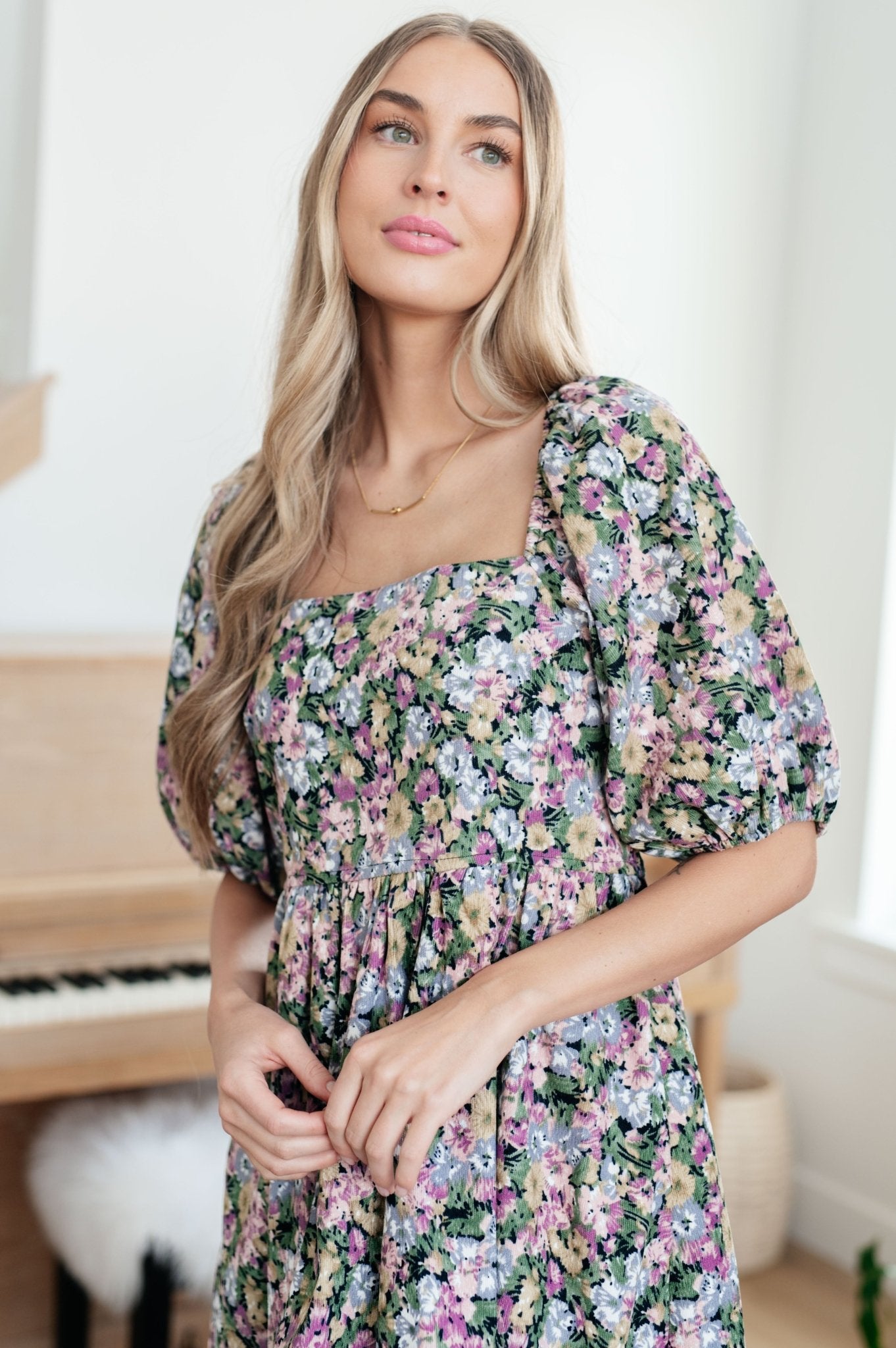 Callee Floral Dress - PEONIES & LIME