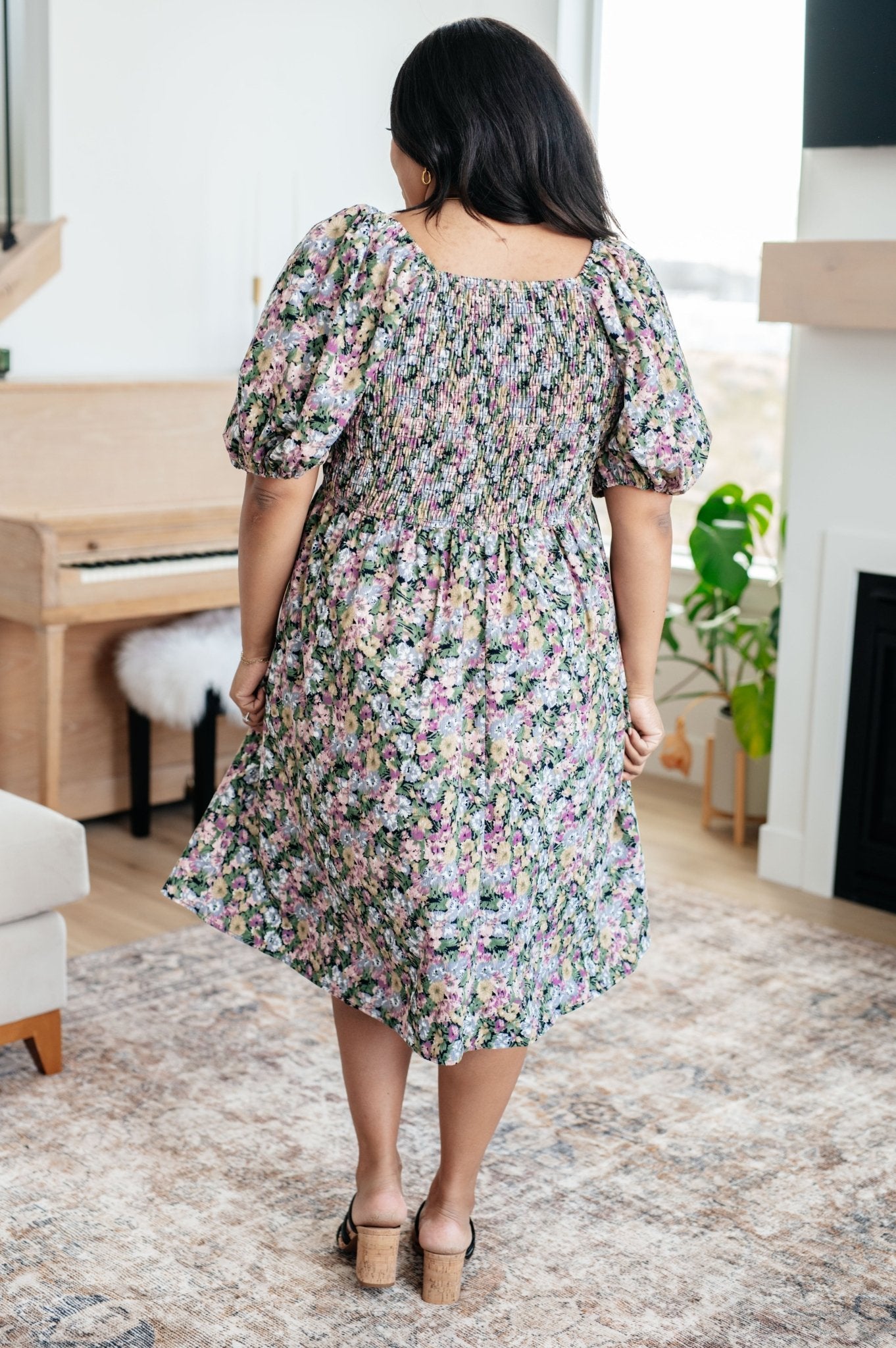 Callee Floral Dress - PEONIES & LIME