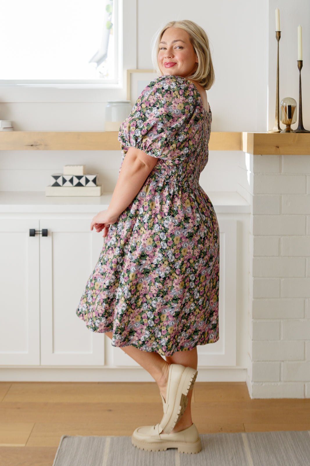 Callee Floral Dress - PEONIES & LIME