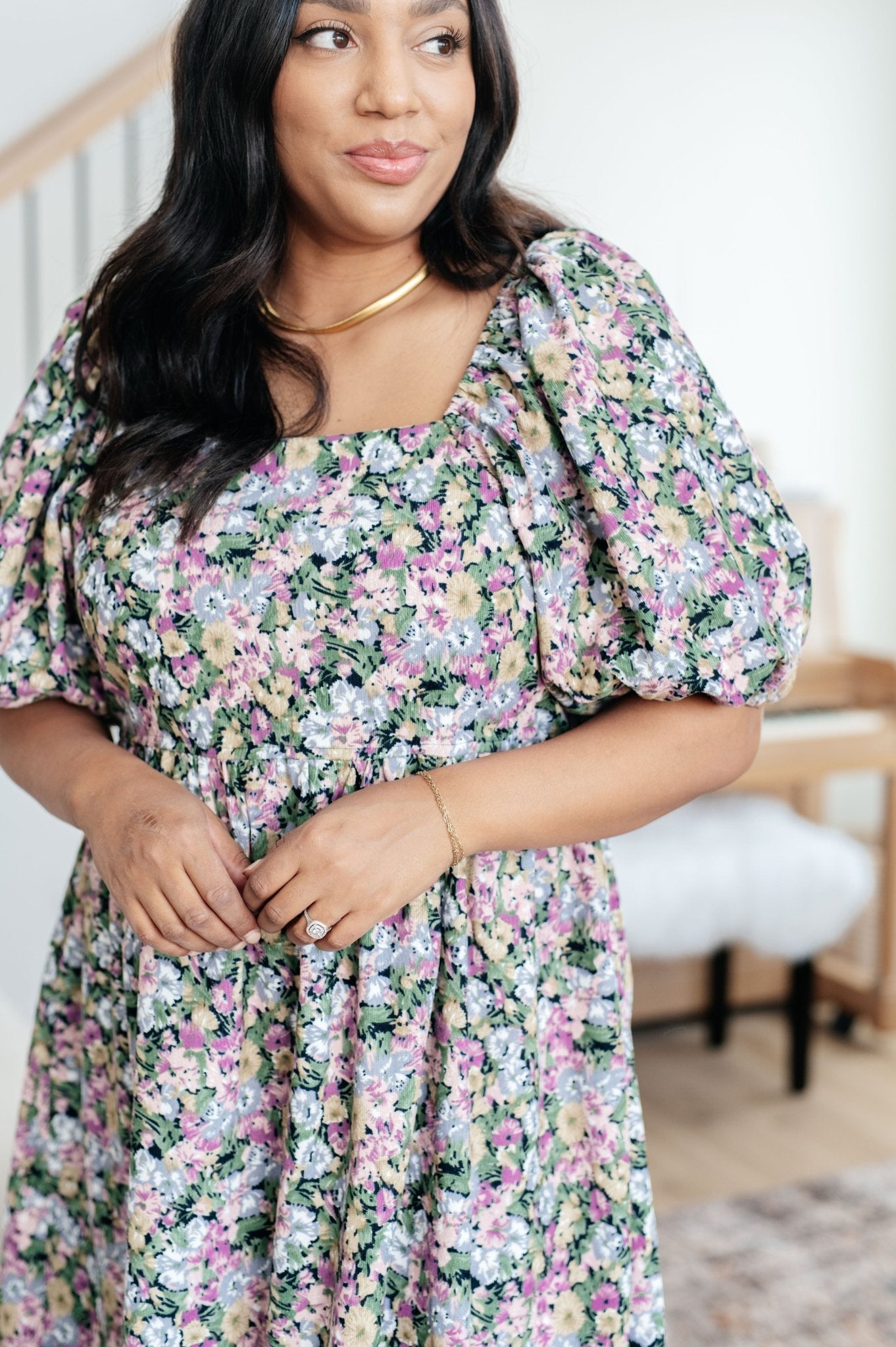 Callee Floral Dress - PEONIES & LIME
