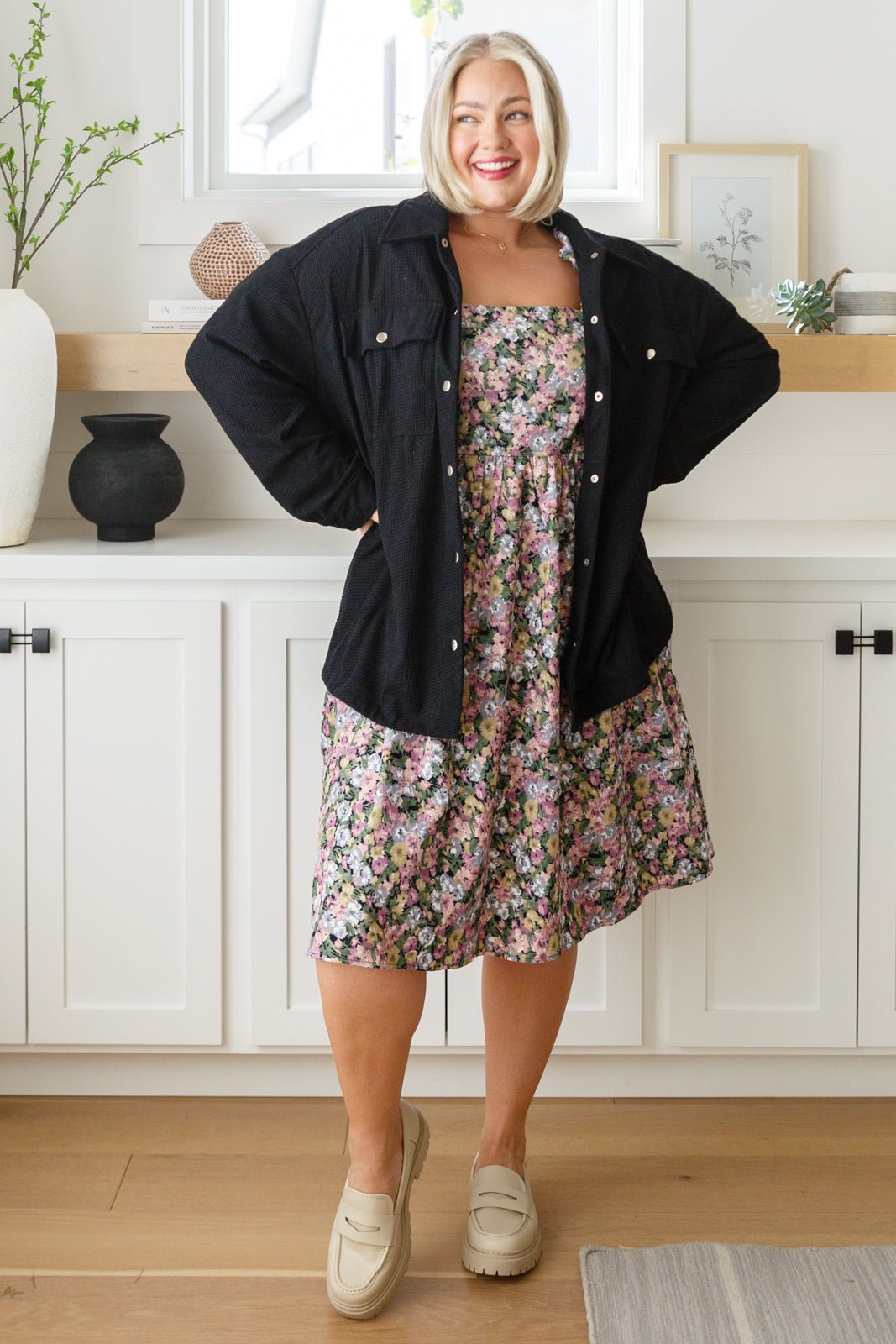 Callee Floral Dress - PEONIES & LIME