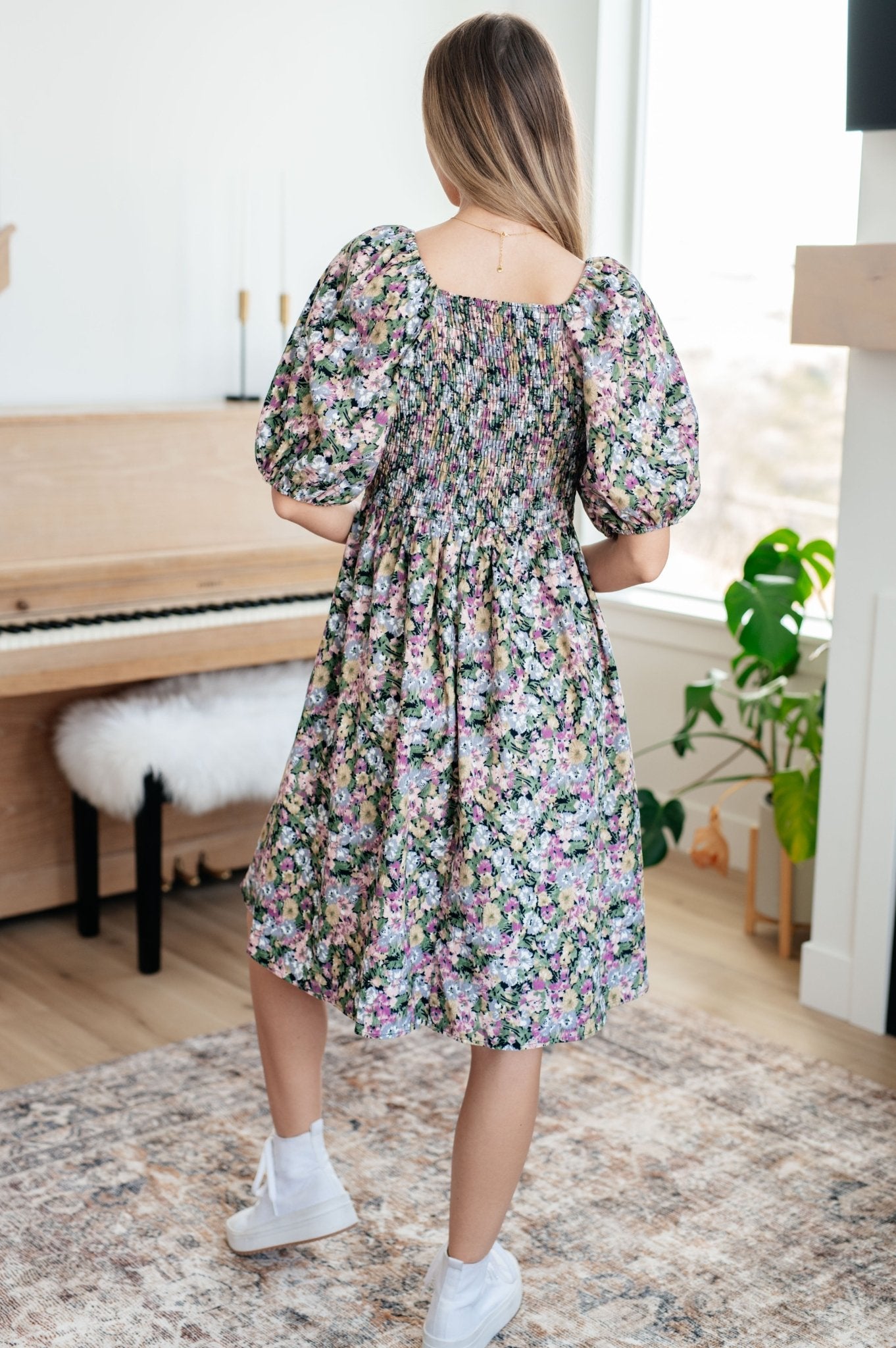 Callee Floral Dress - PEONIES & LIME