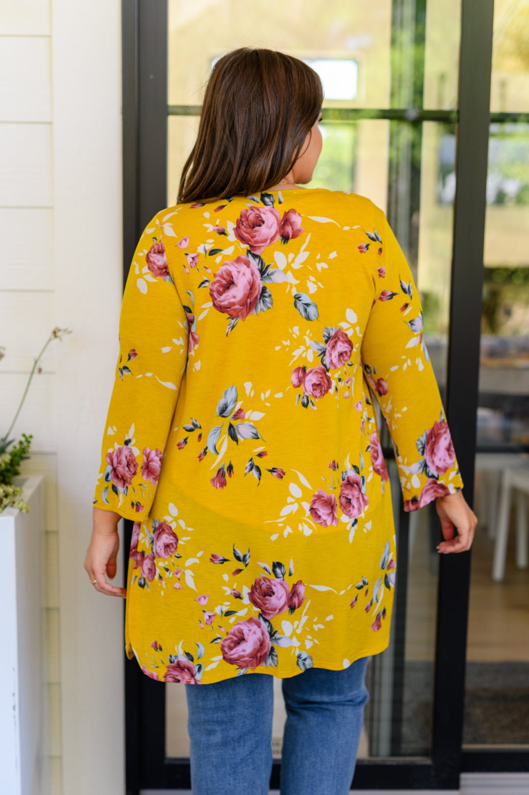 Golden Floral Cardigan - PEONIES & LIME