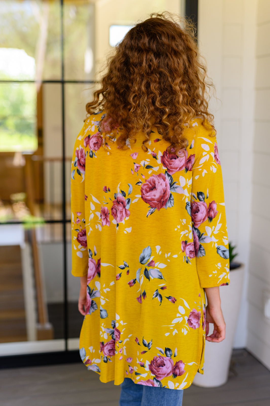 Golden Floral Cardigan - PEONIES & LIME