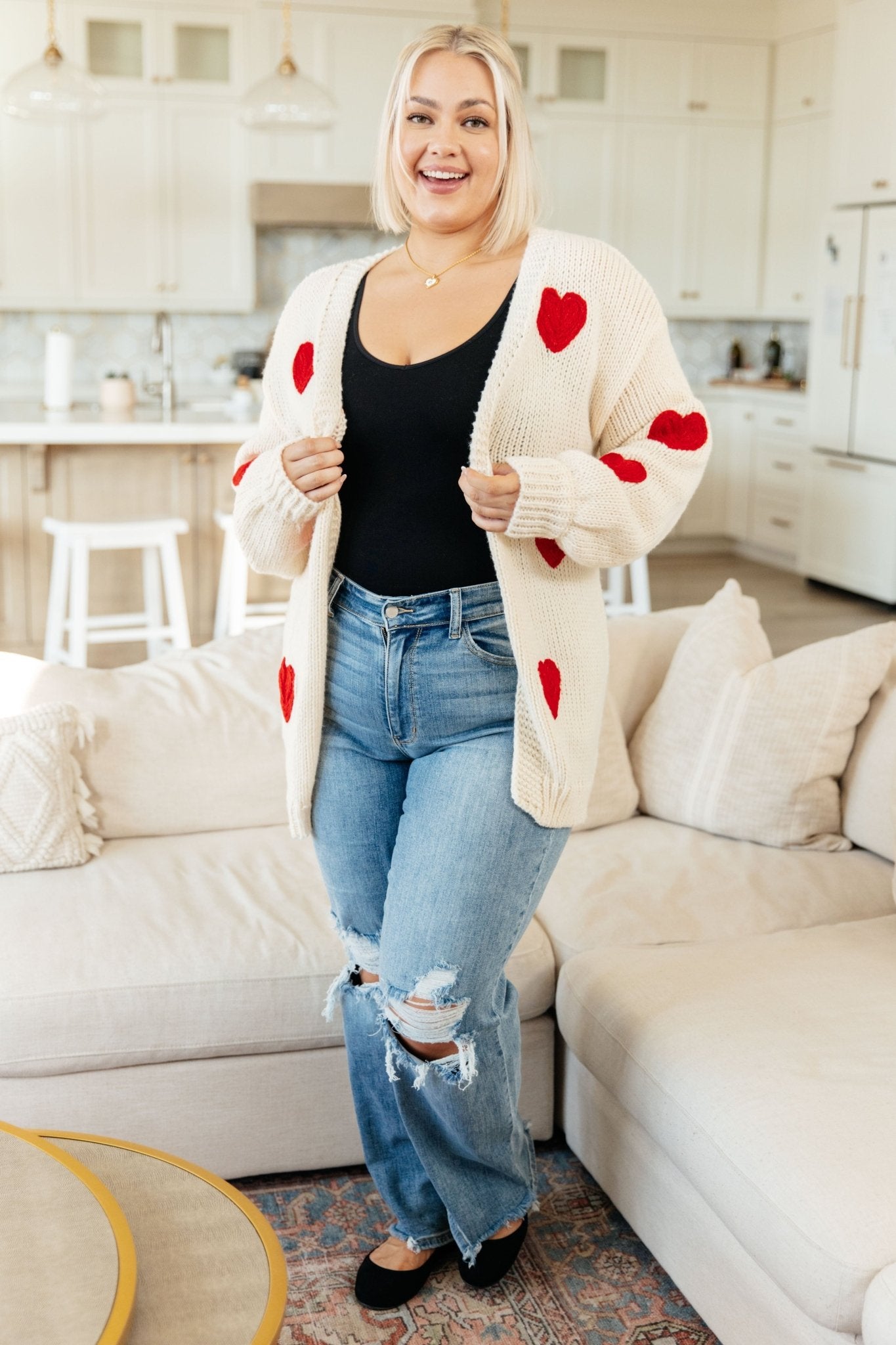 Heart Eyes Cardigan - PEONIES & LIME