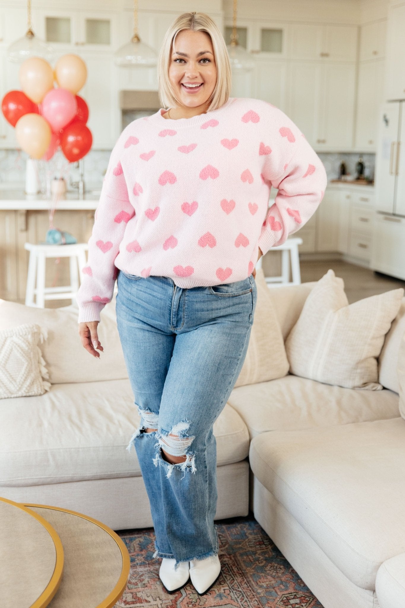 Heart On My Sleeves Sweater - PEONIES & LIME