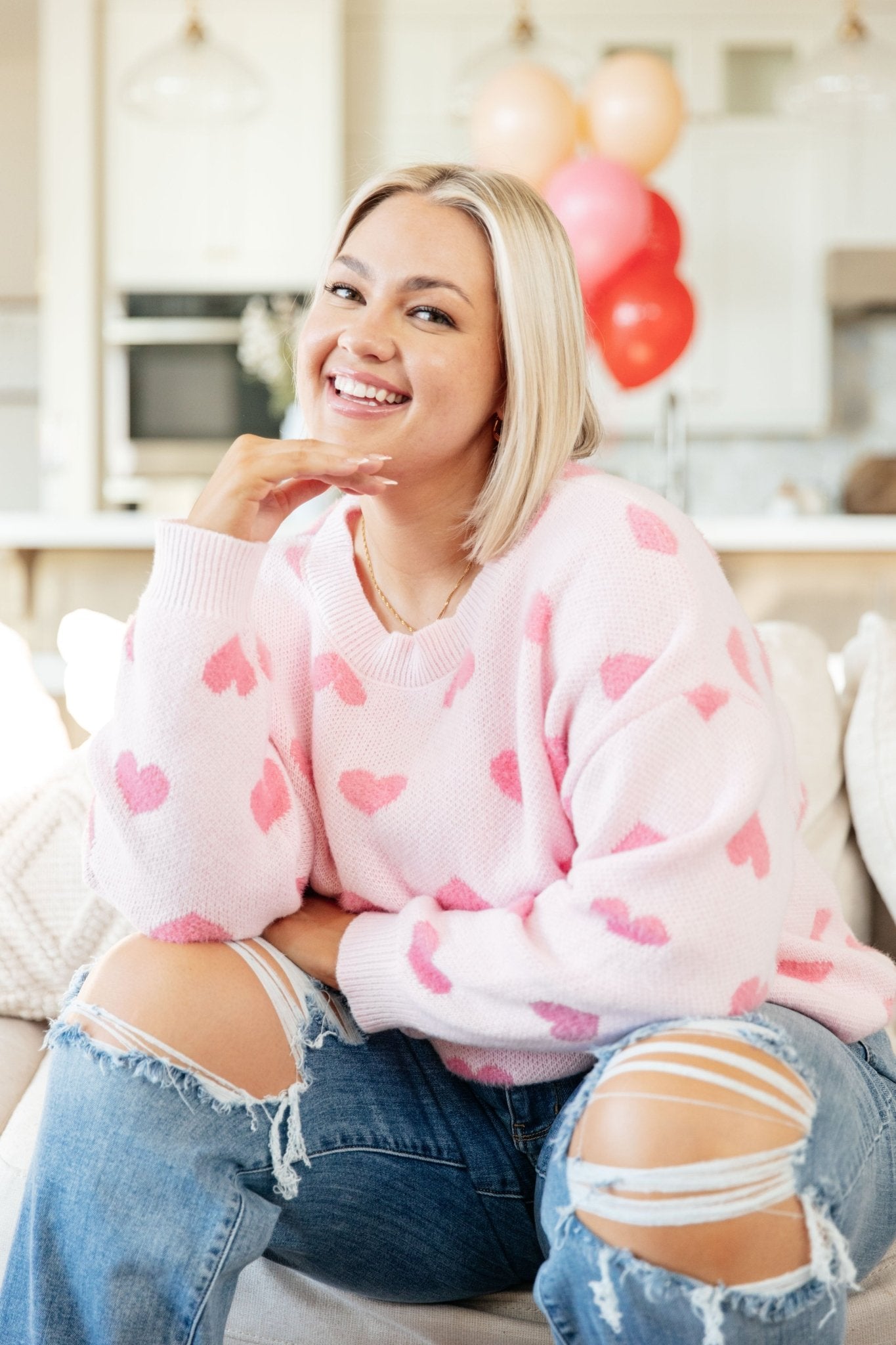 Heart On My Sleeves Sweater - PEONIES & LIME