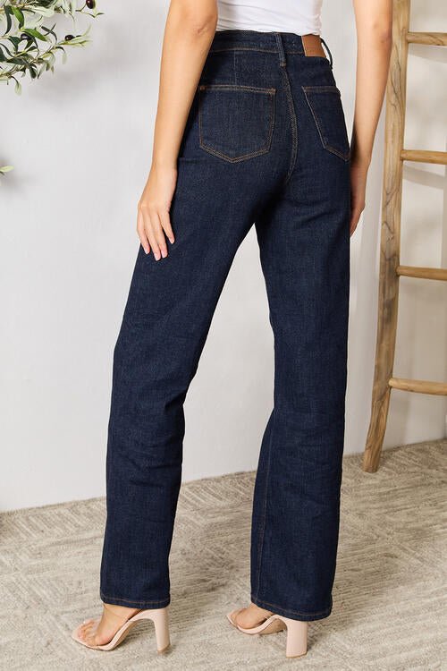 Judy Blue High Waist Wide Leg Jeans - PEONIES & LIME