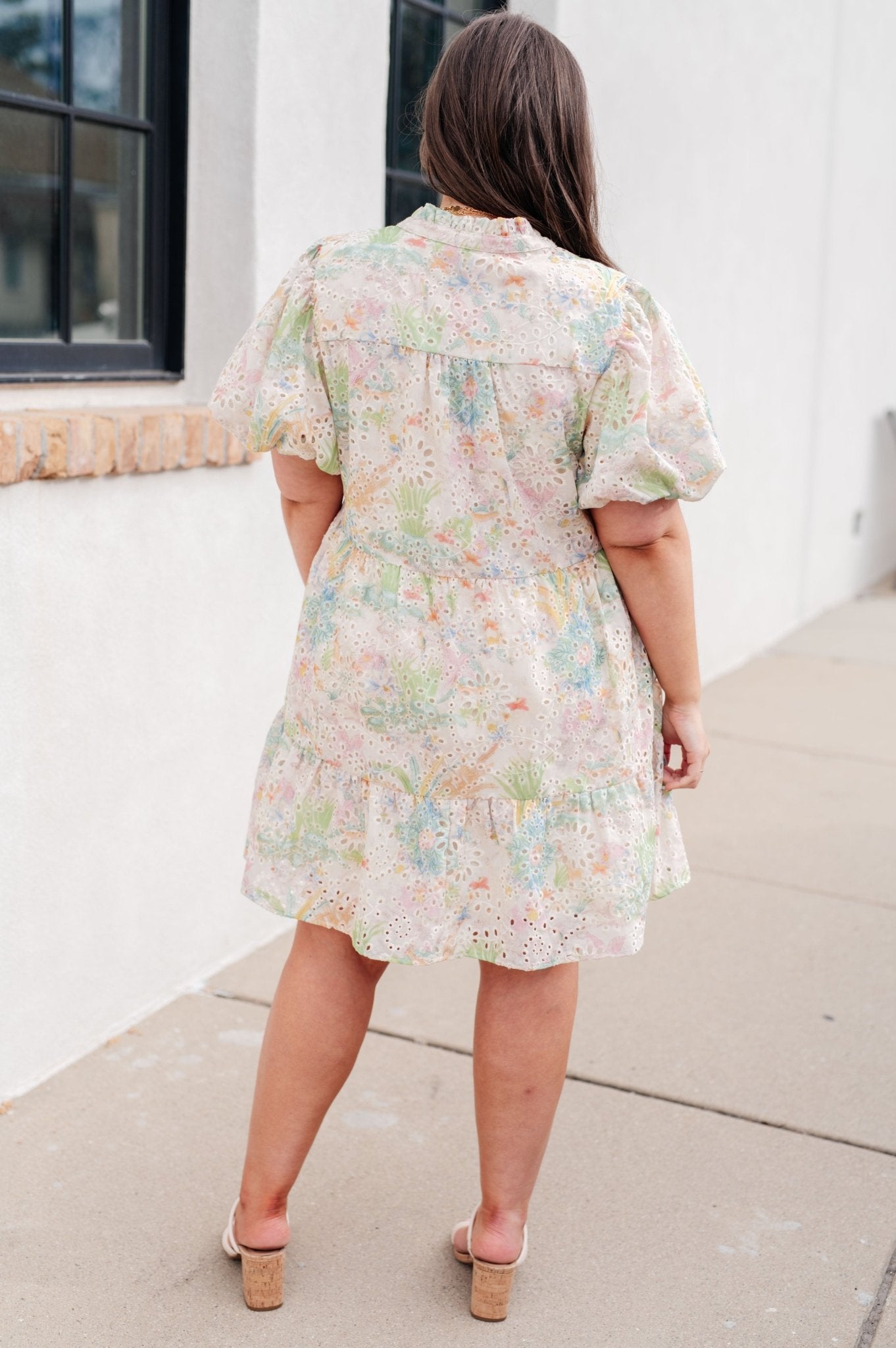 Only In Spring Eyelet Dress - PEONIES & LIME