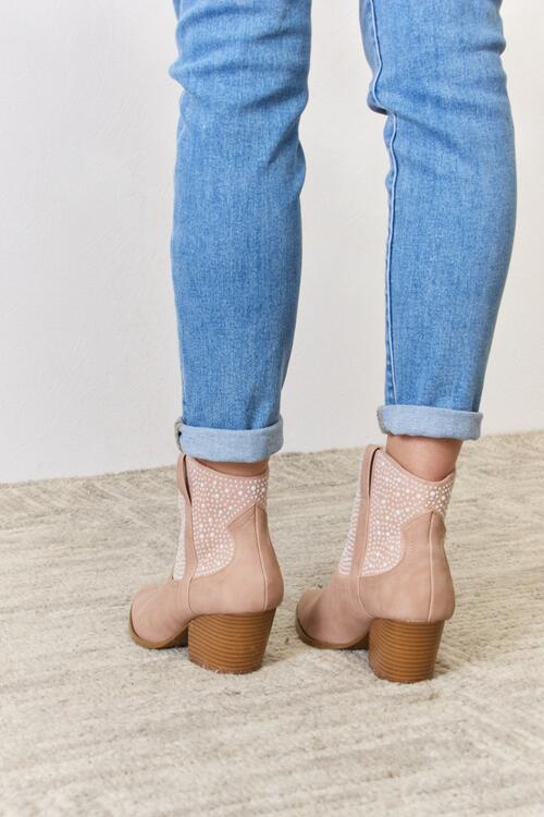 Rhinestone Ankle Cowgirl Booties - PEONIES & LIME