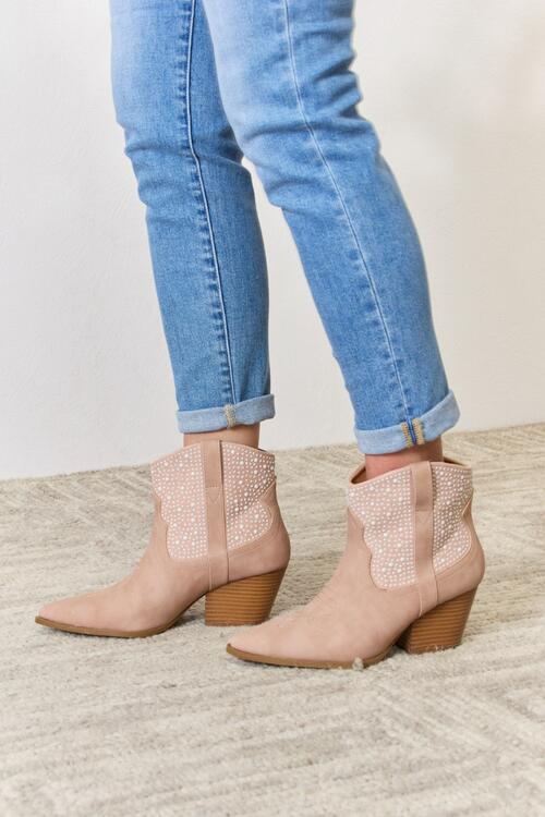 Rhinestone Ankle Cowgirl Booties - PEONIES & LIME