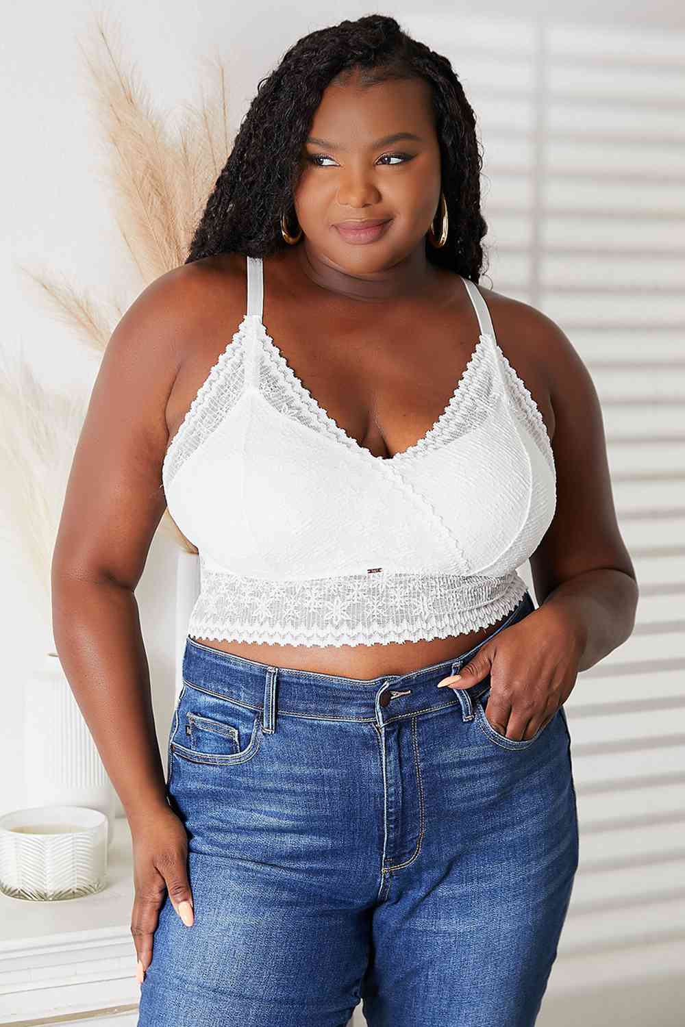 Skye Lace Bralette - PEONIES & LIME