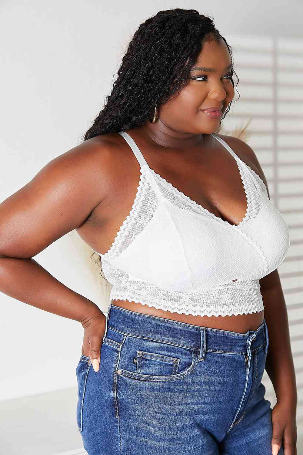 Skye Lace Bralette - PEONIES & LIME