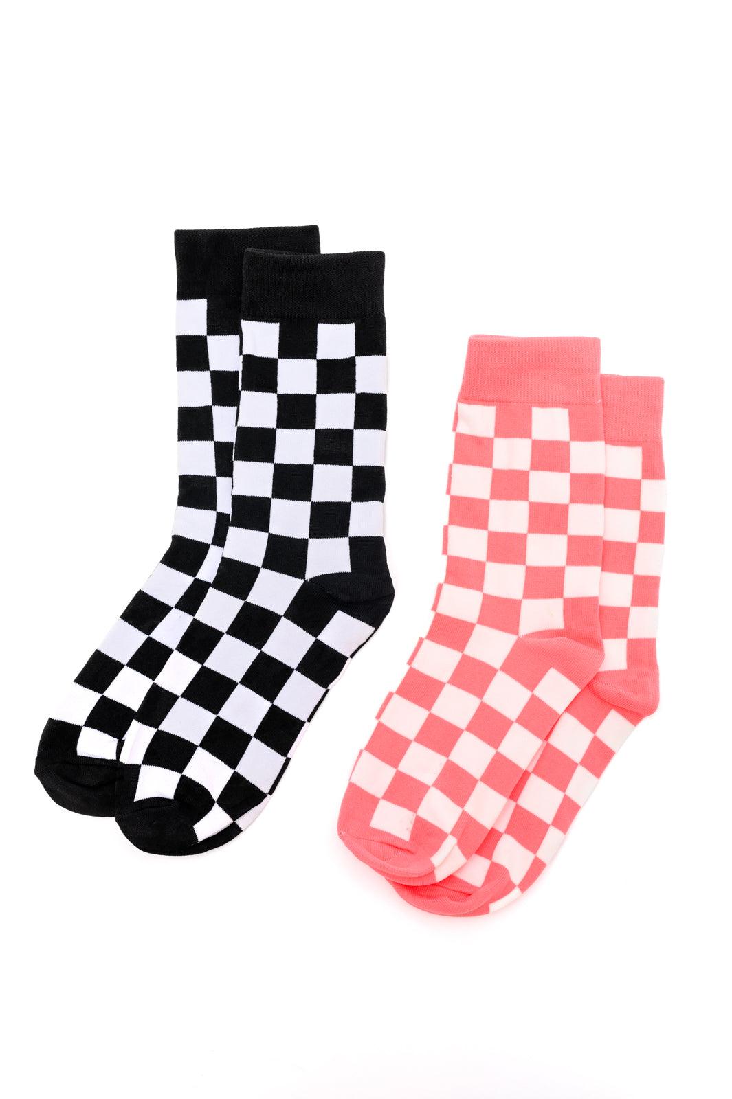 Sweet Socks Checkerboard - PEONIES & LIME
