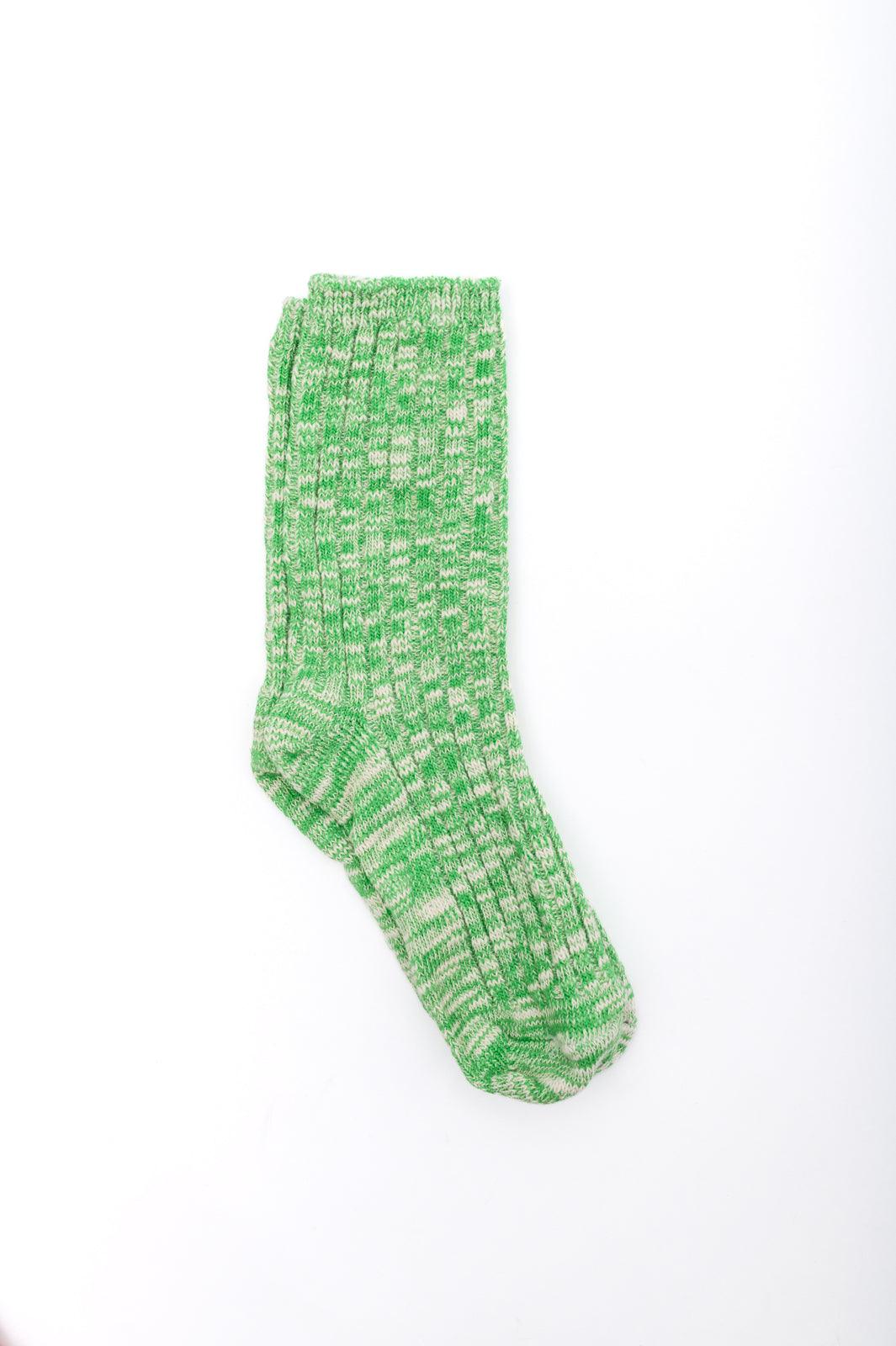 Sweet Socks Heathered Scrunch Socks - PEONIES & LIME