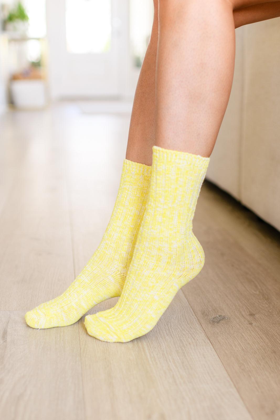 Sweet Socks Heathered Scrunch Socks - PEONIES & LIME