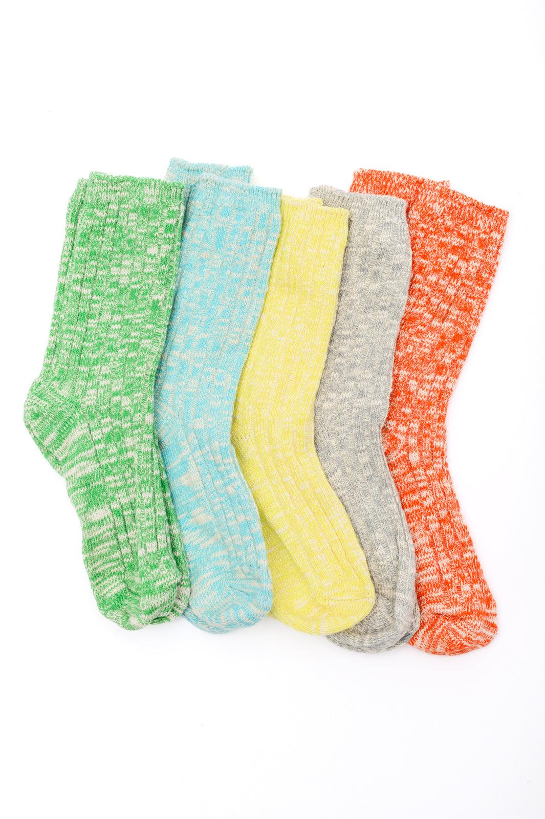 Sweet Socks Heathered Scrunch Socks - PEONIES & LIME