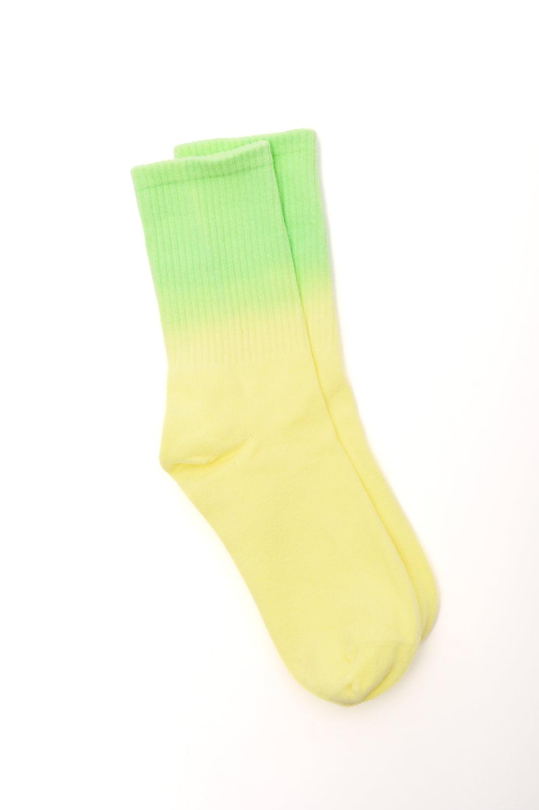 Sweet Socks Ombre Tie Dye - PEONIES & LIME