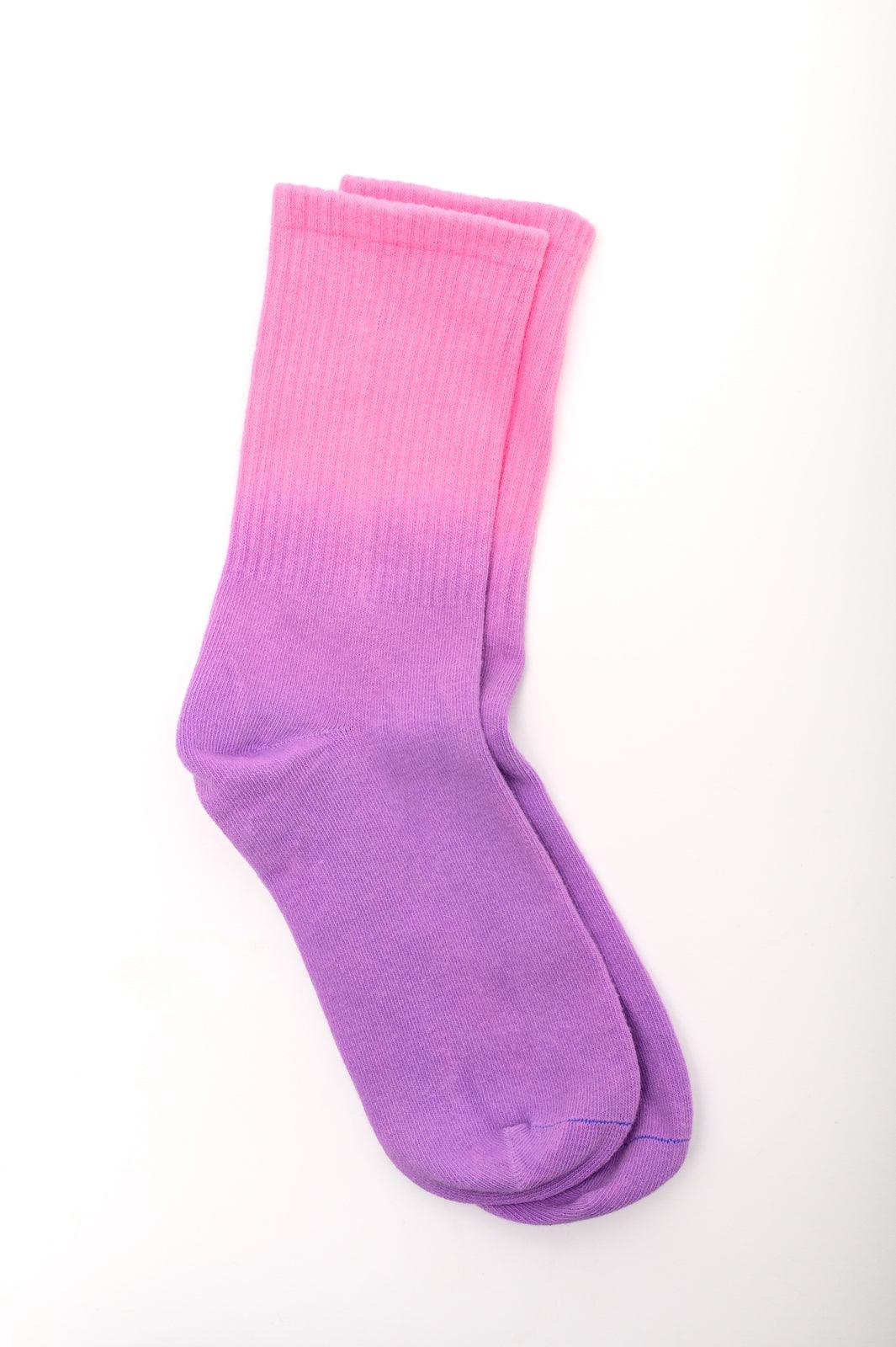 Sweet Socks Ombre Tie Dye - PEONIES & LIME