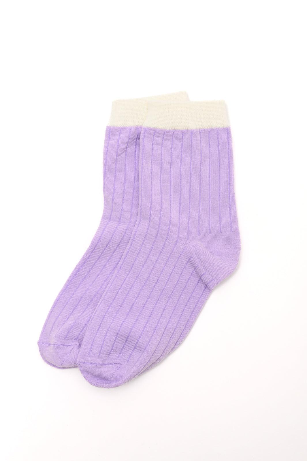 Sweet Socks Set of 4 Color Block Socks - PEONIES & LIME