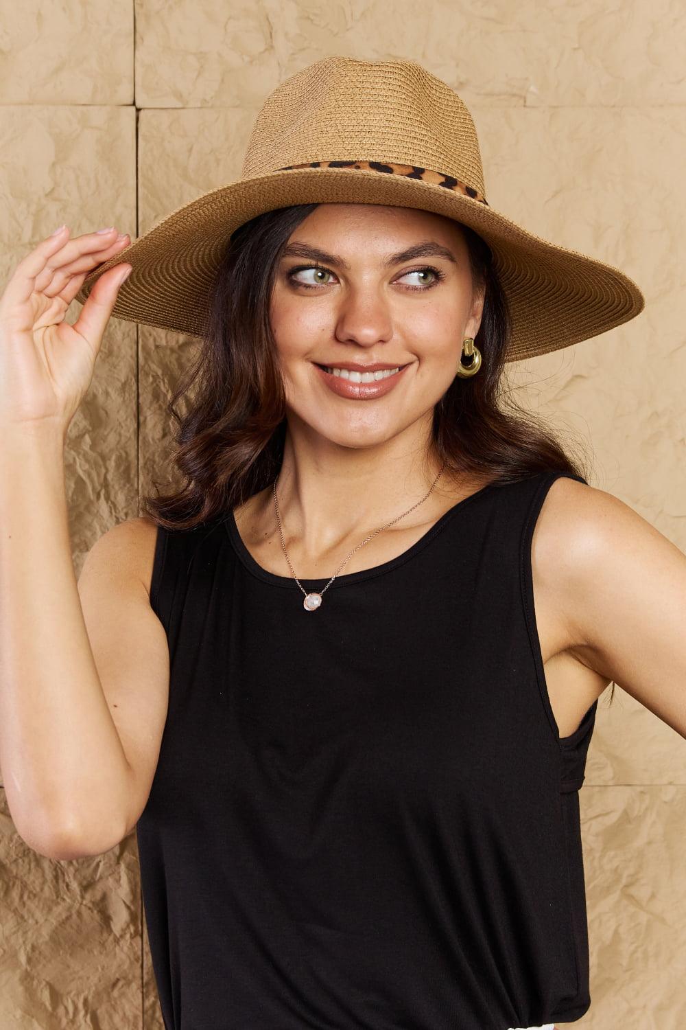 The Allison Leopard Ribbon Straw Hat - PEONIES & LIME