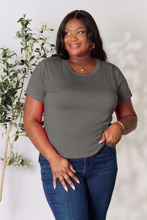The Ceiba Round Neck Short Sleeve T-Shirt - PEONIES & LIME