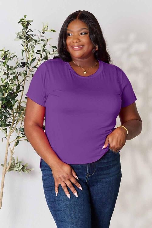 The Ceiba Round Neck Short Sleeve T-Shirt - PEONIES & LIME