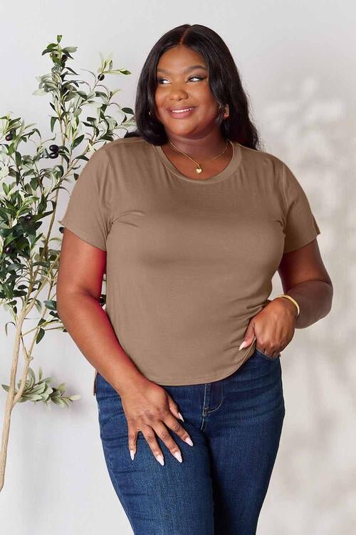 The Ceiba Round Neck Short Sleeve T-Shirt - PEONIES & LIME