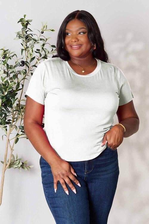The Ceiba Round Neck Short Sleeve T-Shirt - PEONIES & LIME