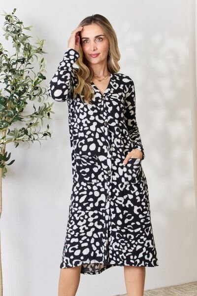 The Chasity Animal Print Button Up Cardigan - PEONIES & LIME