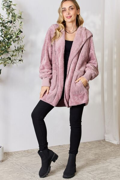 The Chrishelle Faux Fur Hooded Jacket - PEONIES & LIME