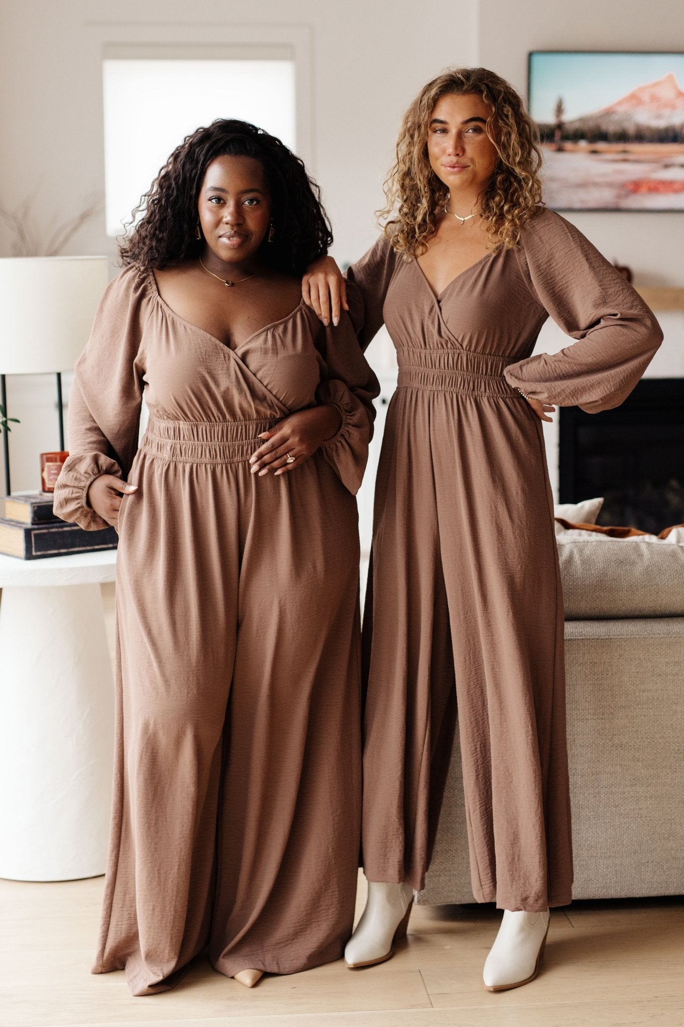 The Corrine Wide Leg Jumpsuit - PEONIES & LIME