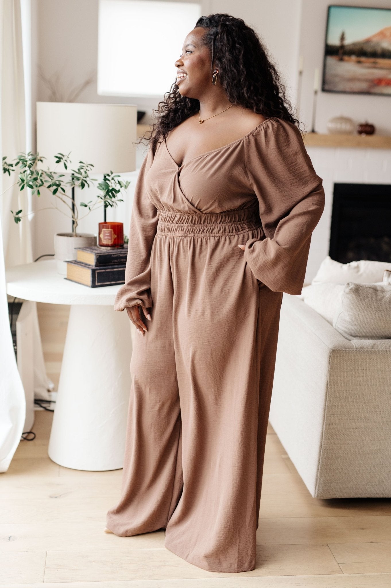 The Corrine Wide Leg Jumpsuit - PEONIES & LIME