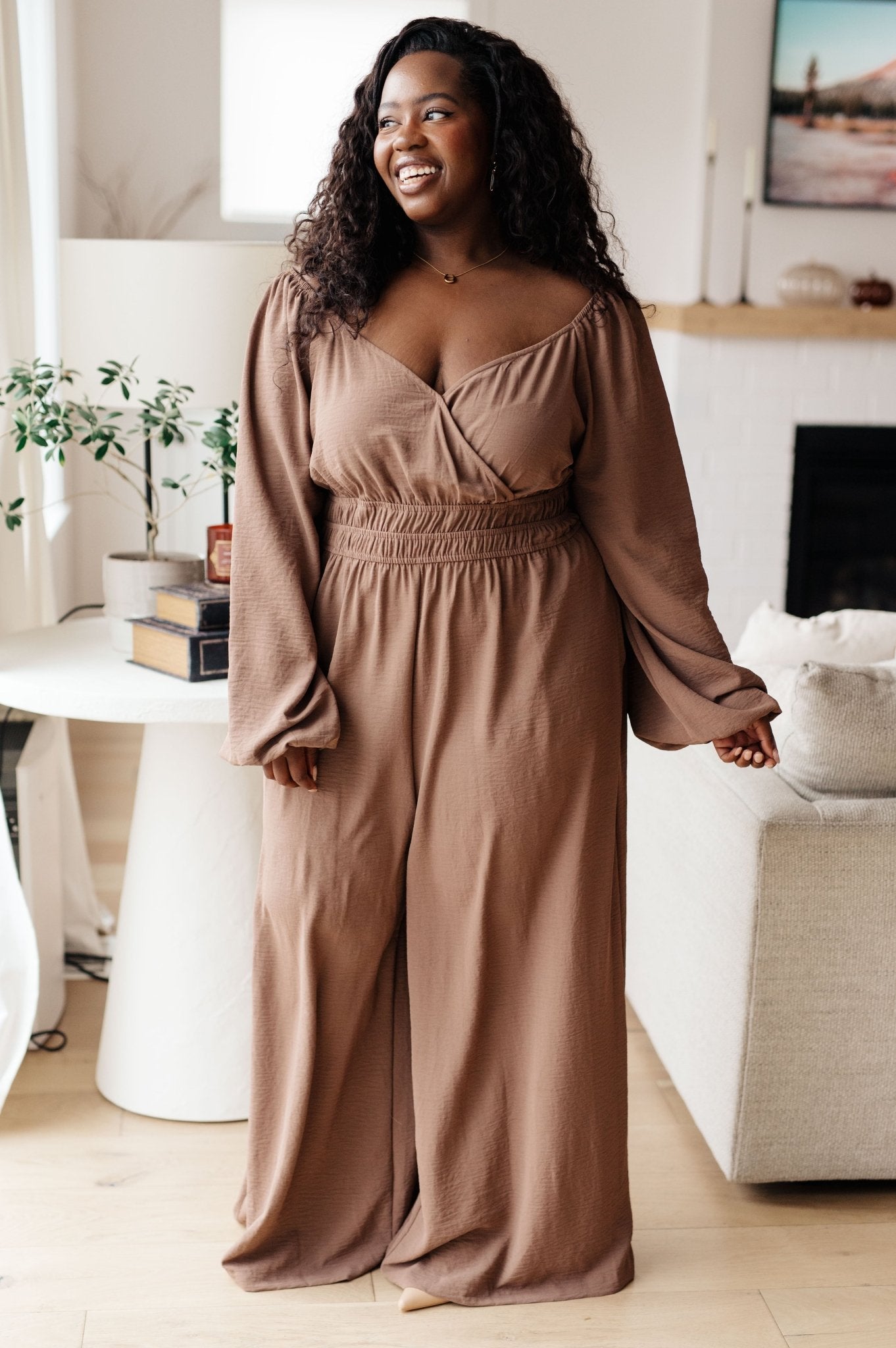 The Corrine Wide Leg Jumpsuit - PEONIES & LIME