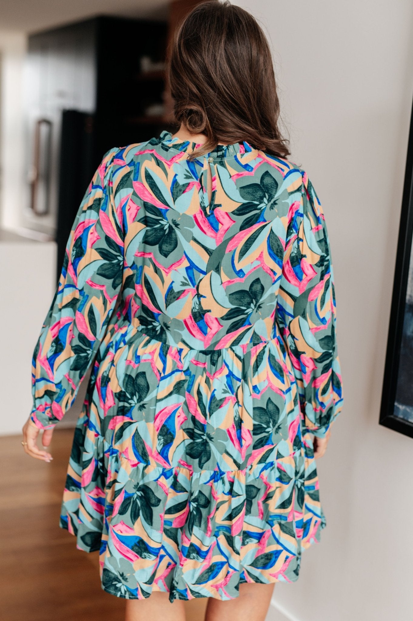 The Dhina Floral Dress - PEONIES & LIME