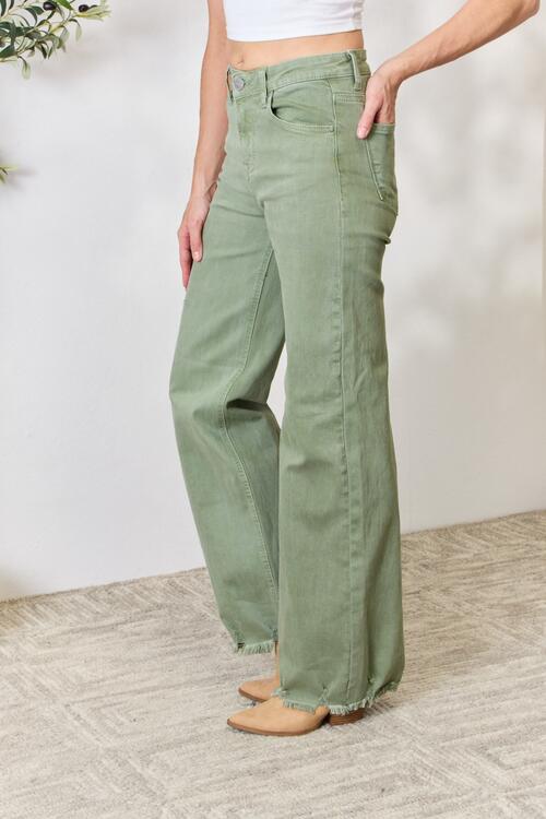 The Eden Raw Hem Wide-Leg Jeans