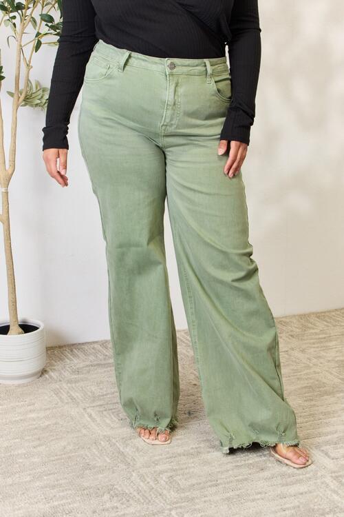 The Eden Raw Hem Wide-Leg Jeans