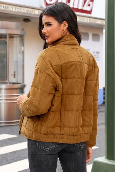 The Evelyn Zip Up Pocketed Long Sleeve Coat