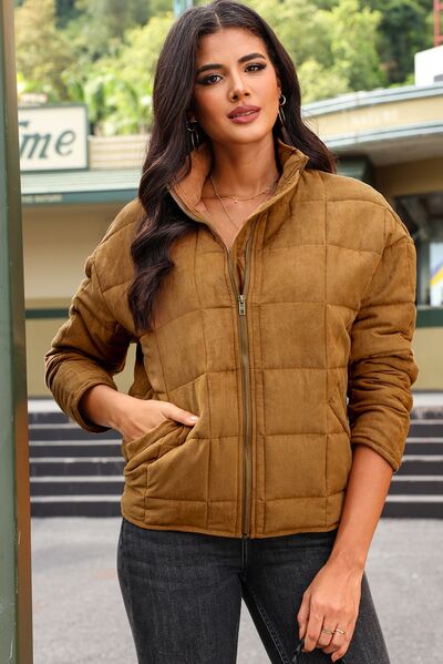 The Evelyn Zip Up Pocketed Long Sleeve Coat