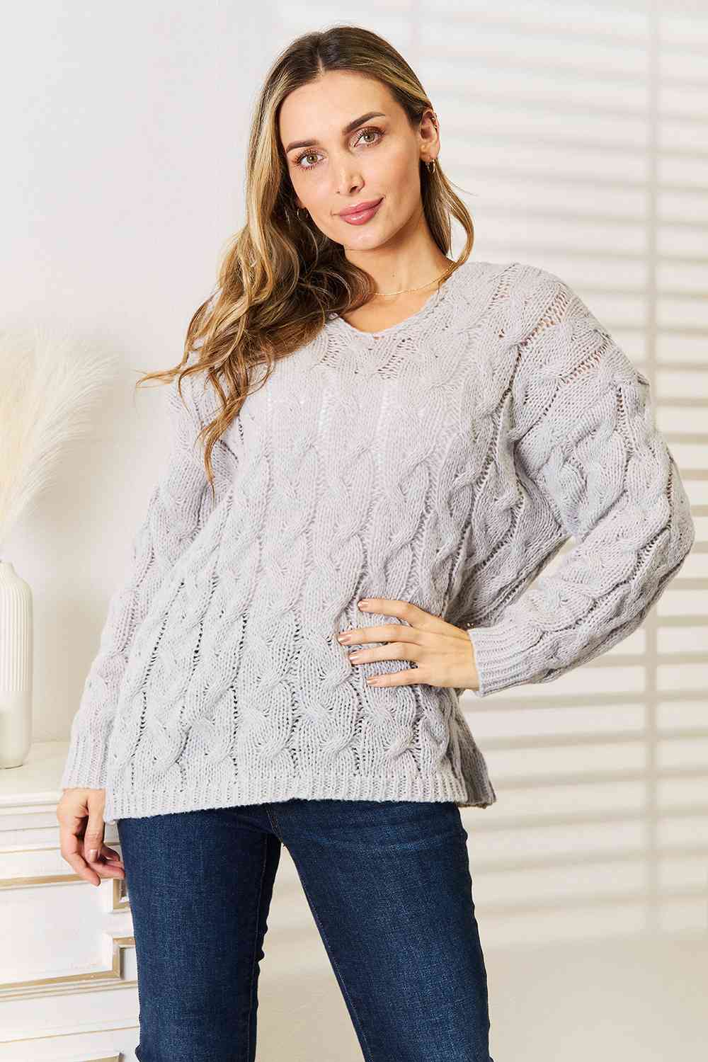 The Gracie Cable-Knit Hooded Sweater