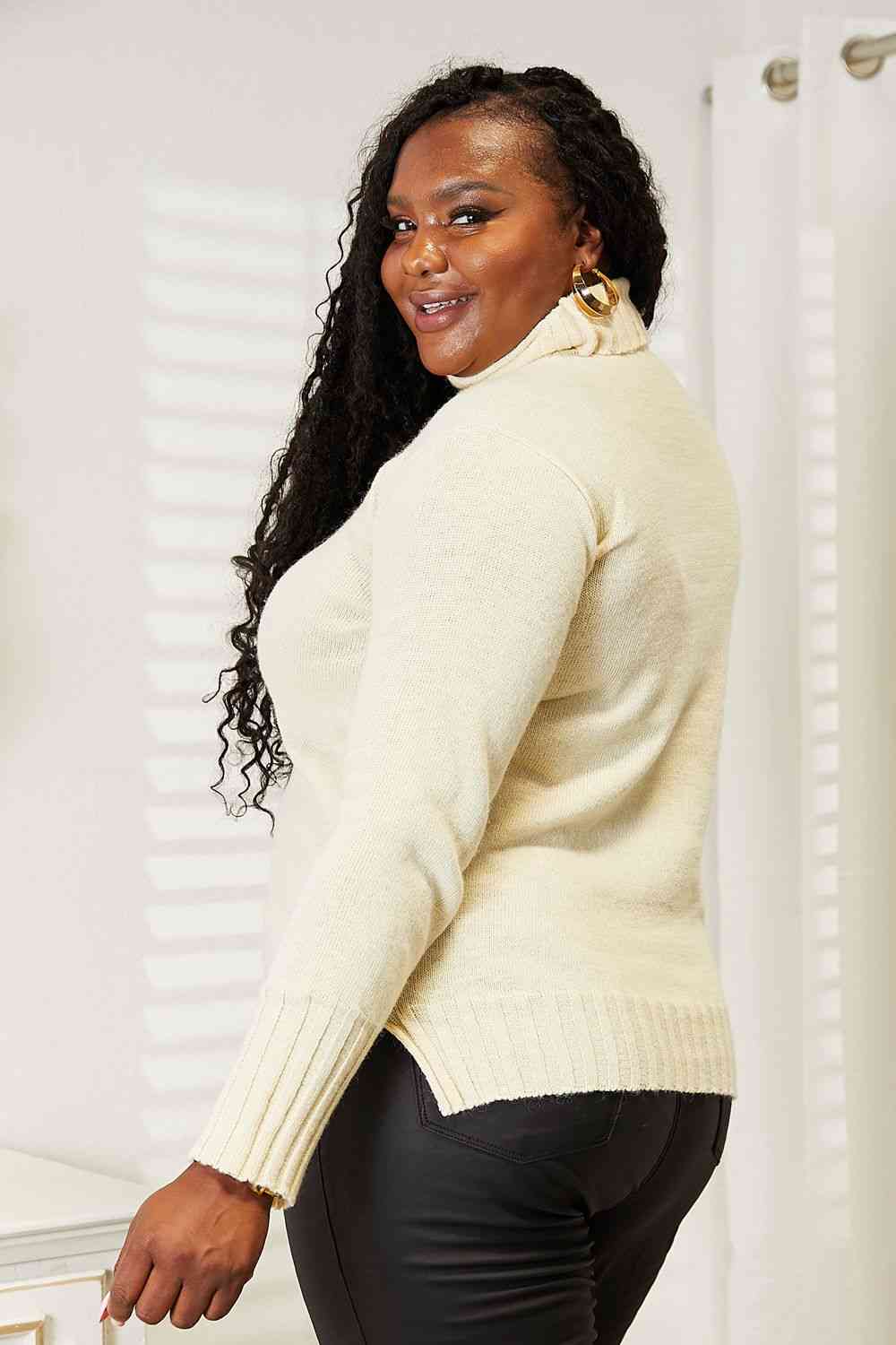 The Irina Turtleneck Sweater with Side Slit