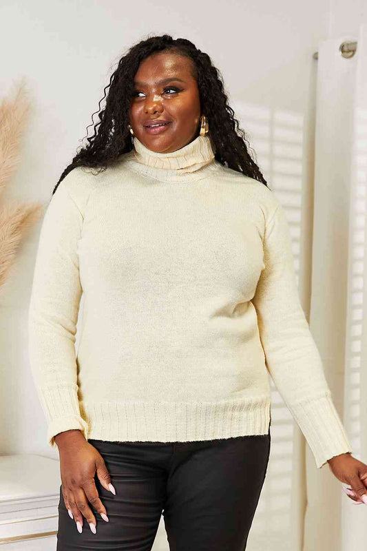 The Irina Turtleneck Sweater with Side Slit