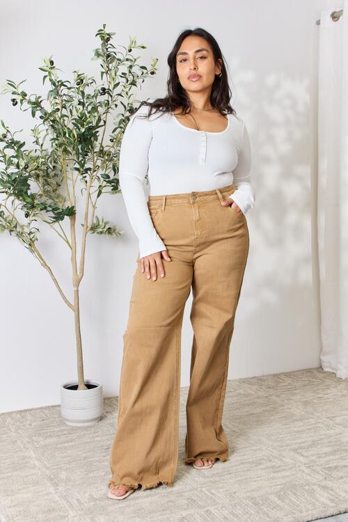 The Jameson Fringe Hem Wide Leg Jeans