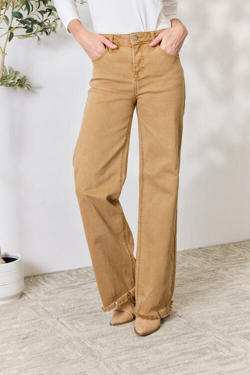 The Jameson Fringe Hem Wide Leg Jeans