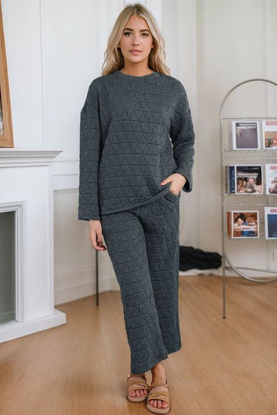 The Jane Textured and Pocketed Pants Lounge Set