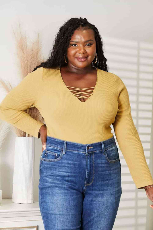 The Jillian Full Size Ribbed Bodysuit